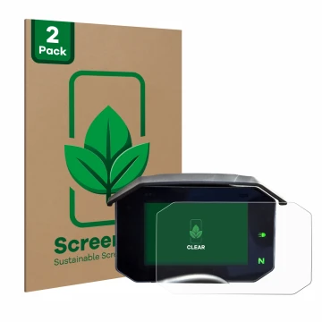 Vorderseite einer Produktverpackung mit dem Markenlogo ScreenLeaf. Daneben ist das Gerät Aprilia Tuono V4 / RSV4 2021-2023 mit