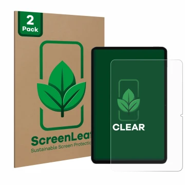 Vorderseite einer Produktverpackung mit dem Markenlogo ScreenLeaf. Daneben ist das Gerät Xiaomi Pad 6 mit dem zugehörigen Disp