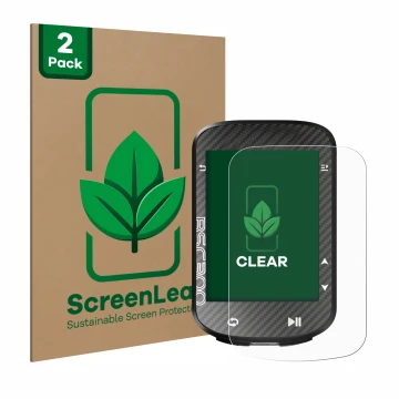 Vorderseite einer Produktverpackung mit dem Markenlogo ScreenLeaf. Daneben ist das Gerät iGPSPORT BSC300 mit dem zugehörigen D