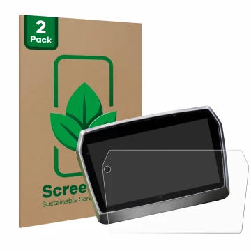 Vorderseite einer Produktverpackung mit dem Markenlogo ScreenLeaf. Daneben ist das Gerät Voge Valico 525DSX 2023 mit dem zugeh