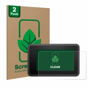 Vorderseite einer Produktverpackung mit dem Markenlogo ScreenLeaf. Daneben ist das Gerät DJI Osmo Action 4 mit dem zugehörigen