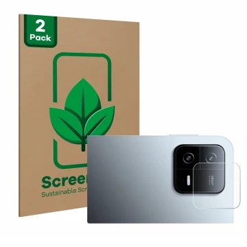 Vorderseite einer Produktverpackung mit dem Markenlogo ScreenLeaf. Daneben ist das Gerät Xiaomi Pad 6 (NUR Kameraschutz) mit d