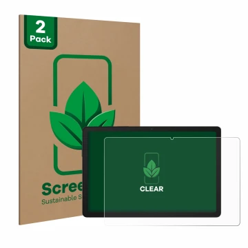 Vorderseite einer Produktverpackung mit dem Markenlogo ScreenLeaf. Daneben ist das Gerät Samsung Galaxy Tab A9 Plus WiFi mit d