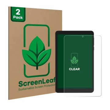 Vorderseite einer Produktverpackung mit dem Markenlogo ScreenLeaf. Daneben ist das Gerät Doogee T20 Mini mit dem zugehörigen D