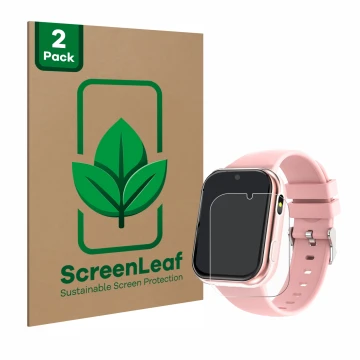 Vorderseite einer Produktverpackung mit dem Markenlogo ScreenLeaf. Daneben ist das Gerät Igreeman X53 1.54