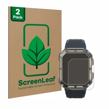 Vorderseite einer Produktverpackung mit dem Markenlogo ScreenLeaf. Daneben ist das Gerät Blackview C20Pro 1.83