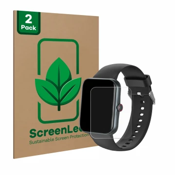 Vorderseite einer Produktverpackung mit dem Markenlogo ScreenLeaf. Daneben ist das Gerät Pthtechus S80K mit dem zugehörigen Di