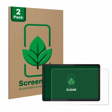 Vorderseite einer Produktverpackung mit dem Markenlogo ScreenLeaf. Daneben ist das Gerät Lenovo Tab M11 mit dem zugehörigen Di