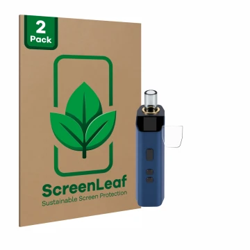 Vorderseite einer Produktverpackung mit dem Markenlogo ScreenLeaf. Daneben ist das Gerät Wolkenkraft Äris Ultra mit dem zugehö