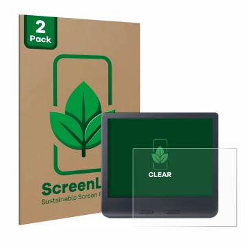 Vorderseite einer Produktverpackung mit dem Markenlogo ScreenLeaf. Daneben ist das Gerät Kobo Libra Colour 2024 mit dem zugehö