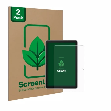 Vorderseite einer Produktverpackung mit dem Markenlogo ScreenLeaf. Daneben ist das Gerät Blackview Tab 70 mit dem zugehörigen 