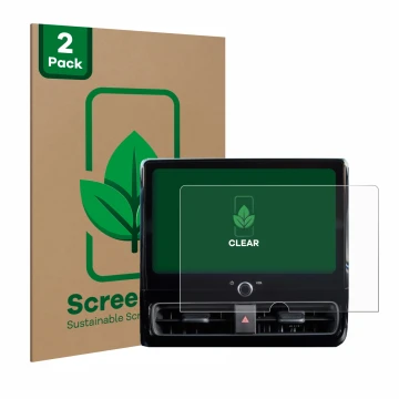 Vorderseite einer Produktverpackung mit dem Markenlogo ScreenLeaf. Daneben ist das Gerät Toyota Yaris 2024 mit dem zugehörigen