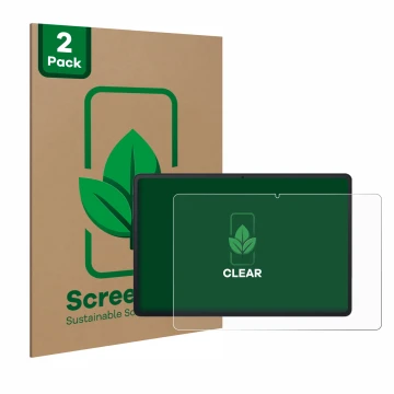 Vorderseite einer Produktverpackung mit dem Markenlogo ScreenLeaf. Daneben ist das Gerät Blackview Tab 90 WiFi mit dem zugehör