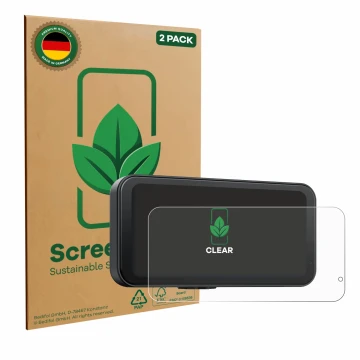 Vorderseite einer Produktverpackung mit dem Markenlogo ScreenLeaf. Daneben ist das Gerät Volam JM5AMVL 6.25