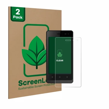 Vorderseite einer Produktverpackung mit dem Markenlogo ScreenLeaf. Daneben ist das Gerät Logicom Wave 2 mit dem zugehörigen Di