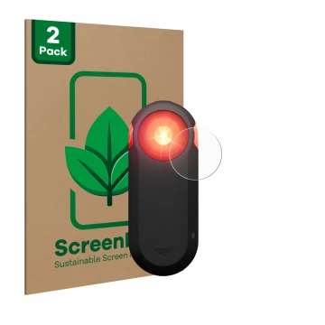 Vorderseite einer Produktverpackung mit dem Markenlogo ScreenLeaf. Daneben ist das Gerät Garmin Varia RTL516 mit dem zugehörig