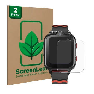 Vorderseite einer Produktverpackung mit dem Markenlogo ScreenLeaf. Daneben ist das Gerät Sytifro D35 1.69