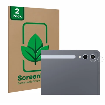 Vorderseite einer Produktverpackung mit dem Markenlogo ScreenLeaf. Daneben ist das Gerät Samsung Galaxy Tab S10 Plus 5G (NUR K