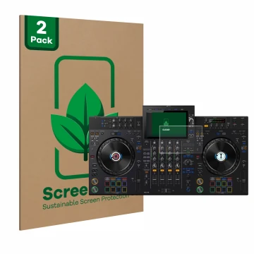 Vorderseite einer Produktverpackung mit dem Markenlogo ScreenLeaf. Daneben ist das Gerät AlphaTheta XDJ-AZ mit dem zugehörigen