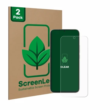 Vorderseite einer Produktverpackung mit dem Markenlogo ScreenLeaf. Daneben ist das Gerät Huawei Nova 13 mit dem zugehörigen Di