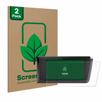 Vorderseite einer Produktverpackung mit dem Markenlogo ScreenLeaf. Daneben ist das Gerät Bosch Purion 400 mit dem zugehörigen 