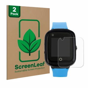 Vorderseite einer Produktverpackung mit dem Markenlogo ScreenLeaf. Daneben ist das Gerät One2Track Connect NEO mit dem zugehör