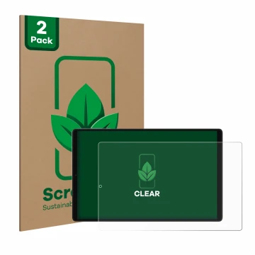 Vorderseite einer Produktverpackung mit dem Markenlogo ScreenLeaf. Daneben ist das Gerät Pixpeak M820 10.1