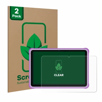 Vorderseite einer Produktverpackung mit dem Markenlogo ScreenLeaf. Daneben ist das Gerät Pixpeak M821 10