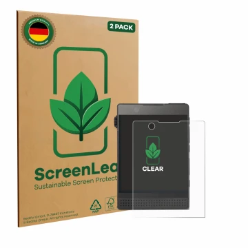 Vorderseite einer Produktverpackung mit dem Markenlogo ScreenLeaf. Daneben ist das Gerät Light Phone 3 mit dem zugehörigen Dis