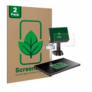 Vorderseite einer Produktverpackung mit dem Markenlogo ScreenLeaf. Daneben ist das Gerät Tomlov TM4K-AF-MAX mit dem zugehörige