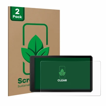 Vorderseite einer Produktverpackung mit dem Markenlogo ScreenLeaf. Daneben ist das Gerät Garmin Tread 2 Powersport 6