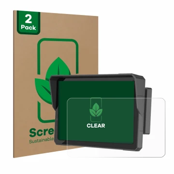 Vorderseite einer Produktverpackung mit dem Markenlogo ScreenLeaf. Daneben ist das Gerät Carpuride W702B Pro 7