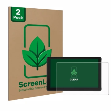 Vorderseite einer Produktverpackung mit dem Markenlogo ScreenLeaf. Daneben ist das Gerät Podofo Motorrad Carplay 7