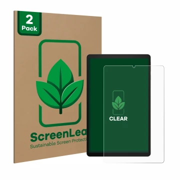 Vorderseite einer Produktverpackung mit dem Markenlogo ScreenLeaf. Daneben ist das Gerät Acer Iconia Tab A10 10.1