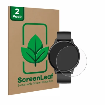 Vorderseite einer Produktverpackung mit dem Markenlogo ScreenLeaf. Daneben ist das Gerät SPC Smartee Duo Classic 1.43