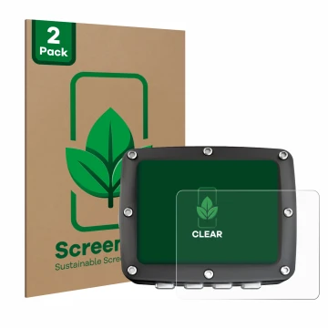Vorderseite einer Produktverpackung mit dem Markenlogo ScreenLeaf. Daneben ist das Gerät Ratio iX3M 2 Pro mit dem zugehörigen 