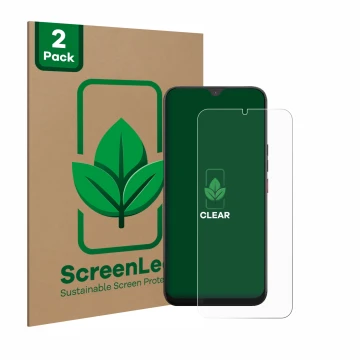Vorderseite einer Produktverpackung mit dem Markenlogo ScreenLeaf. Daneben ist das Gerät Volla Phone 22 mit dem zugehörigen Di