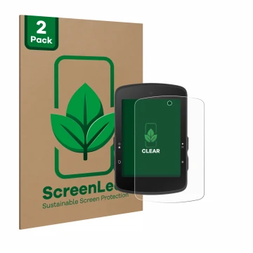 Vorderseite einer Produktverpackung mit dem Markenlogo ScreenLeaf. Daneben ist das Gerät Bryton Rider S510 mit dem zugehörigen