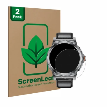 Vorderseite einer Produktverpackung mit dem Markenlogo ScreenLeaf. Daneben ist das Gerät LIGE SML6-R-E 1.43