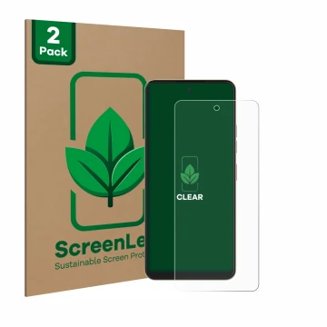 Vorderseite einer Produktverpackung mit dem Markenlogo ScreenLeaf. Daneben ist das Gerät Nubia Music Pop mit dem zugehörigen D