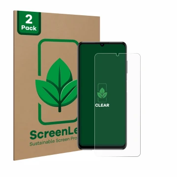 Vorderseite einer Produktverpackung mit dem Markenlogo ScreenLeaf. Daneben ist das Gerät ZTE Blade V40 Vita mit dem zugehörige