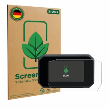 Vorderseite einer Produktverpackung mit dem Markenlogo ScreenLeaf. Daneben ist das Gerät Suzuki GSX-S1000GT mit dem zugehörige