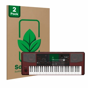 Vorderseite einer Produktverpackung mit dem Markenlogo ScreenLeaf. Daneben ist das Gerät KORG Pa700 mit dem zugehörigen Displa