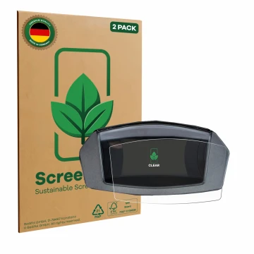 Vorderseite einer Produktverpackung mit dem Markenlogo ScreenLeaf. Daneben ist das Gerät Yamaha NMAX 125 2024 mit dem zugehöri