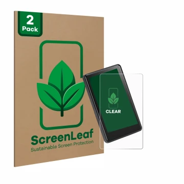 Vorderseite einer Produktverpackung mit dem Markenlogo ScreenLeaf. Daneben ist das Gerät Bafang C020 3.4
