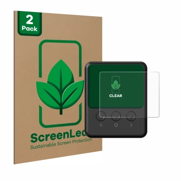 Vorderseite einer Produktverpackung mit dem Markenlogo ScreenLeaf. Daneben ist das Gerät ISDT 608PD mit dem zugehörigen Displa