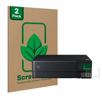 Vorderseite einer Produktverpackung mit dem Markenlogo ScreenLeaf. Daneben ist das Gerät Epson EcoTank ET-8550 mit dem zugehör