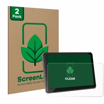 Vorderseite einer Produktverpackung mit dem Markenlogo ScreenLeaf. Daneben ist das Gerät Carpuride W702BS 7