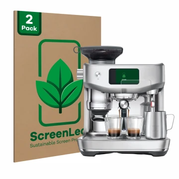 Vorderseite einer Produktverpackung mit dem Markenlogo ScreenLeaf. Daneben ist das Gerät Sage the Oracle Jet mit dem zugehörig