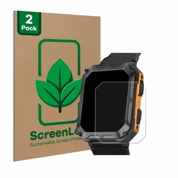Vorderseite einer Produktverpackung mit dem Markenlogo ScreenLeaf. Daneben ist das Gerät Stahlgear Thor mit dem zugehörigen Di
